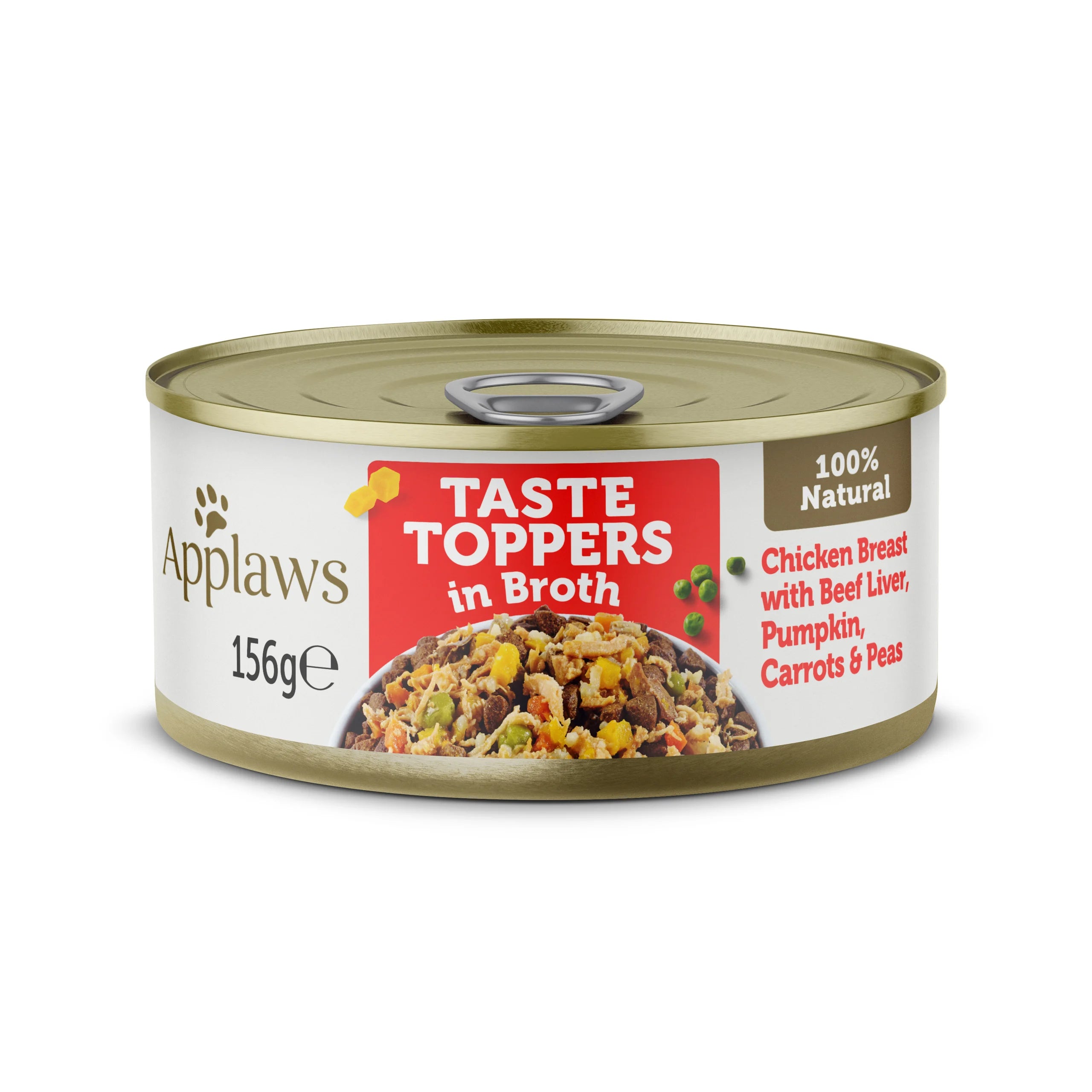 Applaws Taste Toppers in Broth Chicken with Beef Wet Dog Food 156g Tin