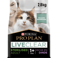 PRO PLAN LIVECLEAR STERILISED ADULT,TURKEY 2.8 KG