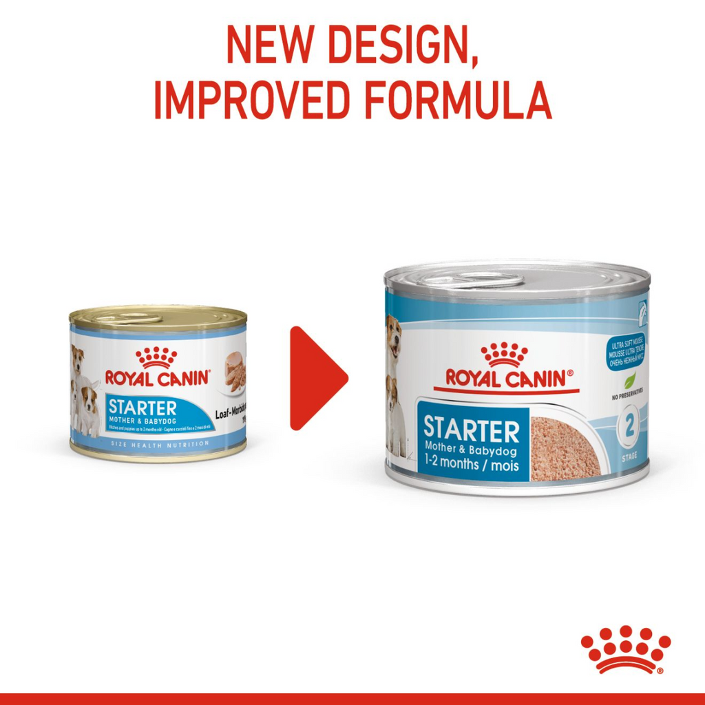 Royal Canin Canine Health Nutrition Starter Mousse (WET FOOD – Cans) 12 x 195g