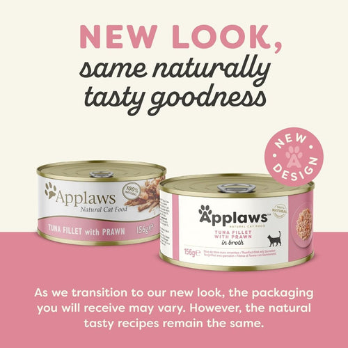 Applaws Tuna Fillet with Prawn in Broth Wet Cat Food 156g Tin