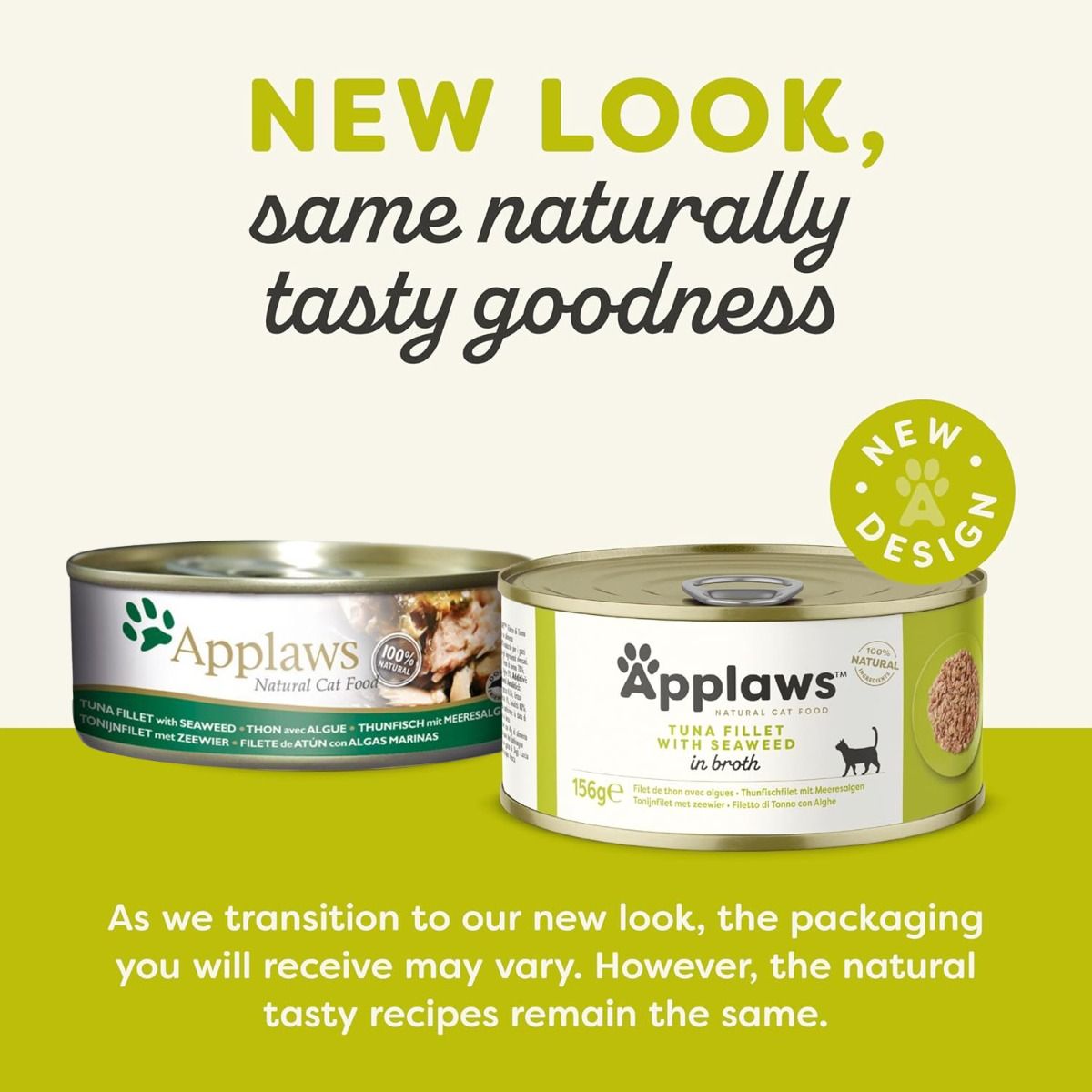 Applaws Tuna Fillet with Seaweed in Broth Wet Cat Food Tin 156g