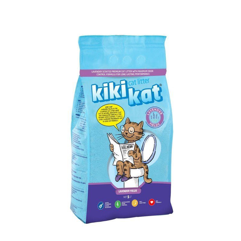 Kiki Kat White Bentonite Clumping Cat Litter – Lavender – 5L