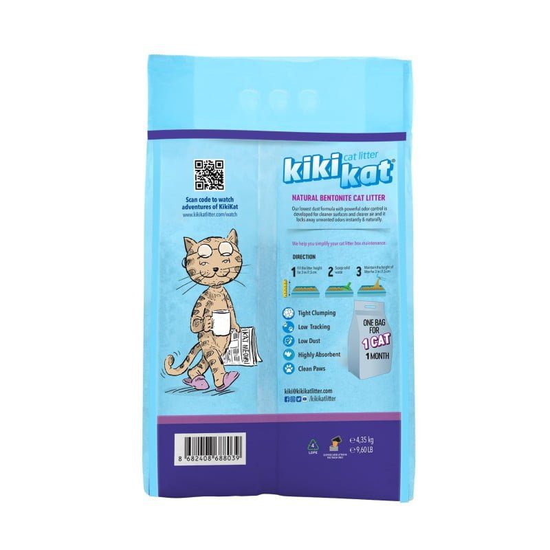 Kiki Kat White Bentonite Clumping Cat Litter – Lavender – 5L