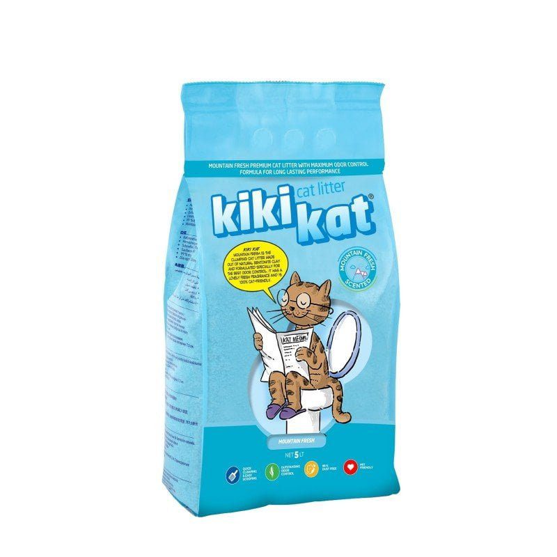 Kiki Kat White Bentonite Clumping Cat Litter – Mountain Fresh – 5L
