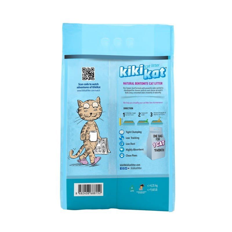 Kiki Kat White Bentonite Clumping Cat Litter – Mountain Fresh – 5L
